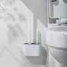 Silicone TPR Toilet Brush and Holder Toilet Bowl Brush with Holder Set Wall Hanging Toilet Brush Silicone Bristles for FloorHome
