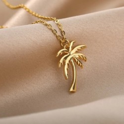 Palmen-Halskette – Gold – Silber 45 cm