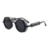 Klassische Gothic-Steampunk-Sonnenbrille – Retro – runder Rahmen