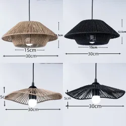 30cm Paper Rope Lampshade Hand Knit Vintage Lamp Shade Light Cover Ceiling Pendant Creative Retro Garden Style DIY Lampshade