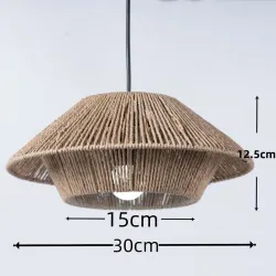 30cm Paper Rope Lampshade Hand Knit Vintage Lamp Shade Light Cover Ceiling Pendant Creative Retro Garden Style DIY Lampshade