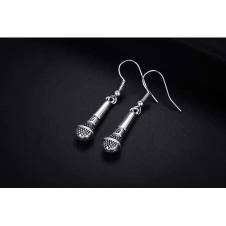 Silver microphone earringsEarrings