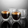 4 Pieces - Heat-resistant - double wall glass cup - glass - tea - espresso - coffeeCup heaters