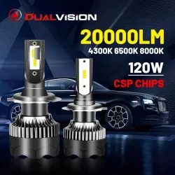 Dualvision LED-Scheinwerfer - 20000LM 120W - 4300K 6500K 8000K PTF