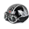 Vintage Motorrad Scooter Open Face Halbhelm & Visor & Goggles