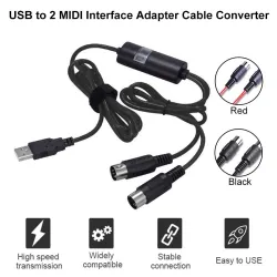 USB to MIDI cable adapter - Plug & Play for keyboards/DAWs (Windows/Mac/iOS) 2mGuitars