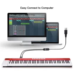 USB to MIDI cable adapter - Plug & Play for keyboards/DAWs (Windows/Mac/iOS) 2mGuitars