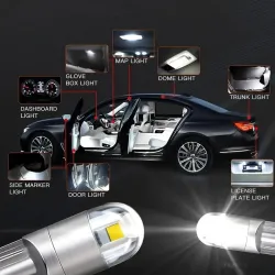 10x 194 T10 W5W LED bulbs - 7000K Ice White Super Bright interior kitT10