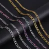 Fashion Figaro Cuban Link Chain Stainless Steel Necklace 45cm/50cm/55cm/60cm 3MM-9MM Gold Color Jewelry Gift Women MenHome