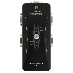 USB HDMI-compatible KVM Switch with Sufficient Durability and Ruggedness 4 in 1 Out VGA Splitter Box for Keyboard Mice Monito...
