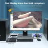 USB HDMI-compatible KVM Switch with Sufficient Durability and Ruggedness 4 in 1 Out VGA Splitter Box for Keyboard Mice Monito...
