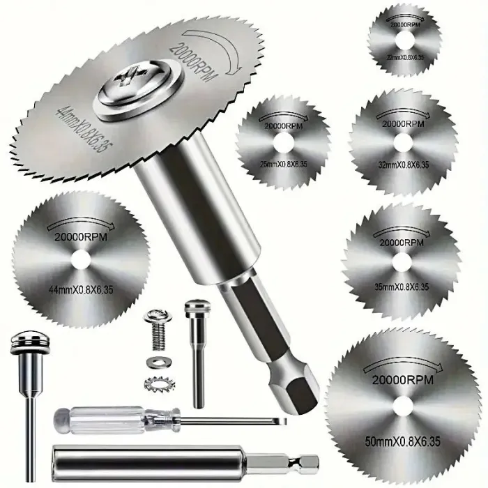 10PCS HSS Cutting Saw Blades 1/4" Hex Shank, DIY Rotary Cutting Discs for Metal Wood Plastic, Durable Tool Accessories