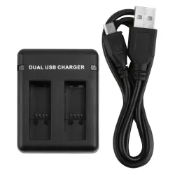 Dual Port Slot Akku Ladegerät für GoPro Hero 5 Kamera mit USB-Kabel