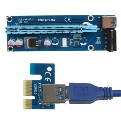 PCI-E PCI Express Riser Card 1x bis 16x USB 30 Datenkabel SATA zu 4Pin IDE Molex Power