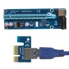 PCI-E PCI Express Riser Card 1x bis 16x USB 30 Datenkabel SATA zu 4Pin IDE Molex Power