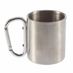 Stainless steel camping cup - mug - aluminum carabiner - 180mlOutdoor & Camping