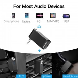 Ugreen Wireless Bluetooth Empfänger 3,5mm Jack Audio Musik Adapter mit Mikrofon