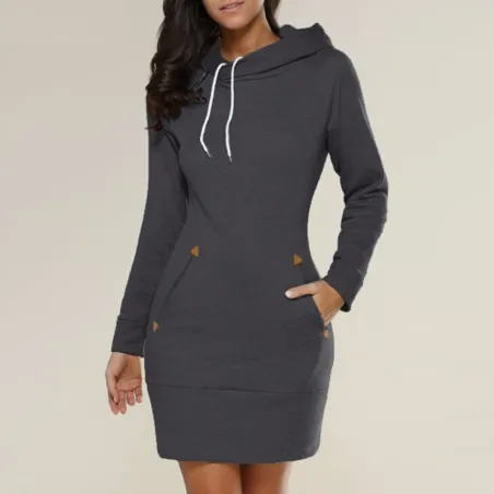Minikleid mit Kapuze - Pullover