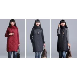 Turtleneck Loose Patchwork Tuning Winter Kleid