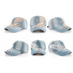 Baumwolle Jeans Strass Cap Baseball Hut