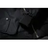 Black bomber jacket with embroidered golden wingsJackets