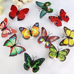 Colorful Artificial Butterfly LED Night Light Lamp Wall Sticker