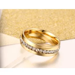 Gold - Silber klassische Ring mit Zirkonia