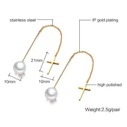 Pearl drop long line elegant earringsEarrings