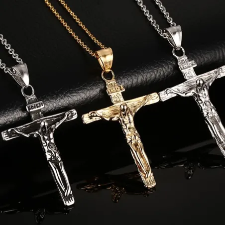 Vintage Crucifix Pendant Stainless NecklaceNecklaces