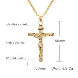 Vintage Crucifix Pendant Stainless NecklaceNecklaces
