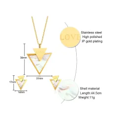 Liebe & Dreieck Stilvolle Schmuck Set