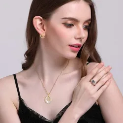 Round Pearl & Gold Schmuck Set