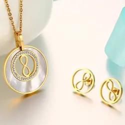 Round Pearl & Gold Schmuck Set