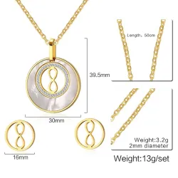 Round Pearl & Gold Schmuck Set