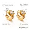 Gold stud earrings with zirconiaEarrings