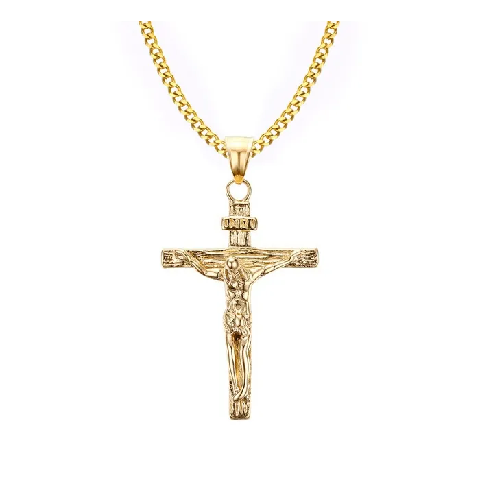 Vintage Crucifix Pendant Stainless NecklaceNecklaces