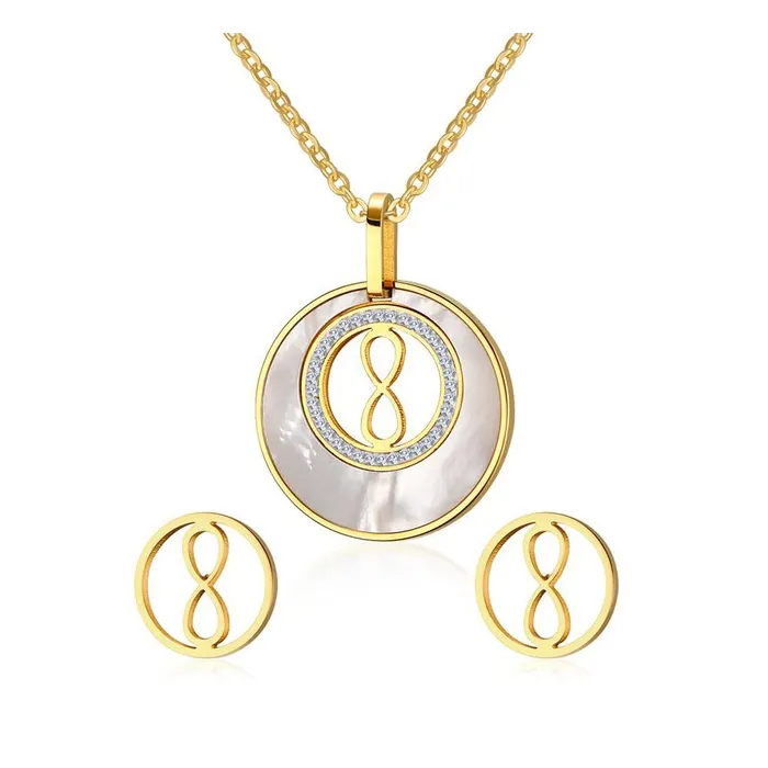 Round Pearl & Gold Schmuck Set