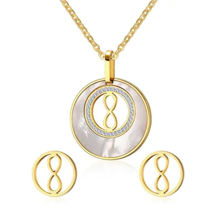 Round Pearl & Gold Schmuck Set