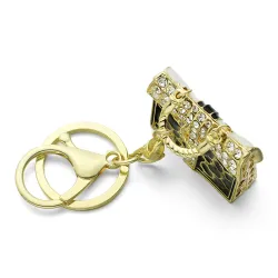 Crystal leopard handbag - keychainKeyrings