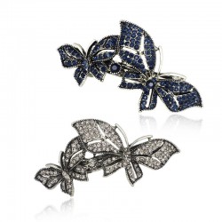 Double Butterfly Crystal Hair Clip Hairpin