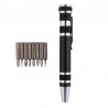 8 in 1 Aluminiumlegierung Stift Stil Multi-Tool Schraubendreher Set