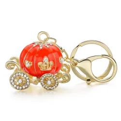 Crystal pumpkin - carriage - keychainKeyrings