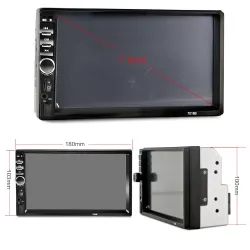 Bluetooth Autoradio - DIN 2 - 7''' Inch LCD Touchscreen - MP3-MP5 Player - USB - MirrorLink