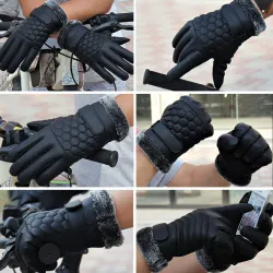 Retro thickened leather - touch screen - anti-skid glovesGloves