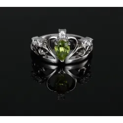 925 Sterling Silber Naturstein Krone Ring