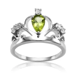 925 Sterling Silber Naturstein Krone Ring