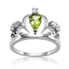 925 Sterling Silber Naturstein Krone Ring