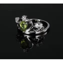 925 Sterling Silber Naturstein Krone Ring
