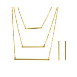 3 Ebenen Halskette & Ohrringe Schmuckset