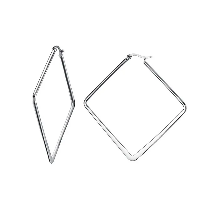 Silber - große geometrische Ohrringe